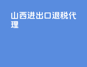 陕西进出口退税代理