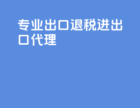 专业出口退税进出口代理