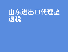 山东进出口代理垫退税