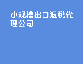 小规模出口退税代理公司