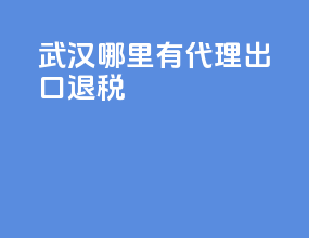 武汉哪里有代理出口退税