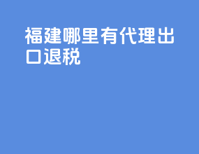 福建哪里有代理出口退税
