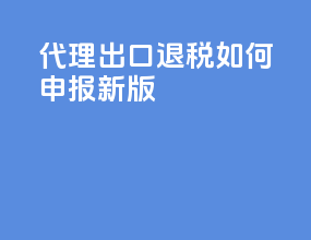 代理出口退税如何申报新版
