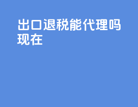 出口退税能代理吗现在