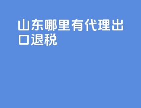 山东哪里有代理出口退税