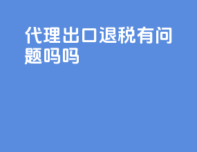 代理出口退税有问题吗吗