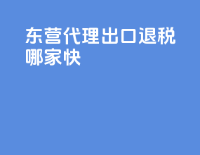 东营代理出口退税哪家快