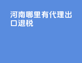 河南哪里有代理出口退税