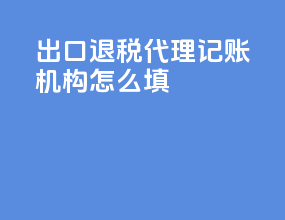 出口退税代理记账机构怎么填