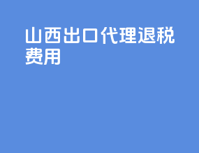山西出口代理退税费用