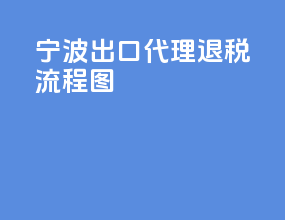 宁波出口代理退税流程图