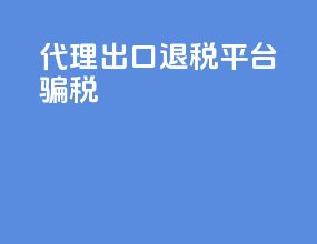 代理出口退税平台骗税
