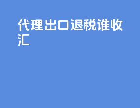 代理出口退税谁收汇