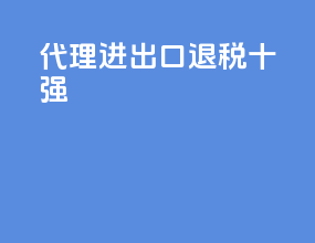 代理进出口退税十强