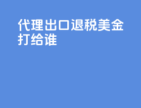 代理出口退税美金打给谁