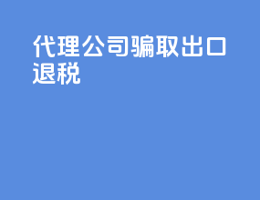 代理公司 骗取出口退税