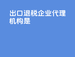 出口退税企业代理机构是