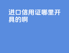 进口信用证哪里开具的啊
