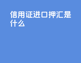 信用证进口押汇是什么