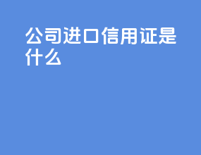 公司进口信用证是什么