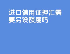 进口信用证押汇需要另设额度吗