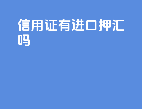 信用证有进口押汇吗