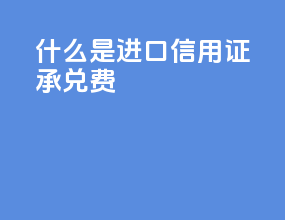 什么是进口信用证承兑费