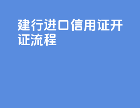 建行进口信用证开证流程