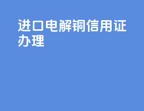 进口电解铜信用证办理