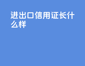 进出口信用证长什么样