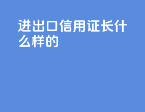 进出口信用证长什么样的