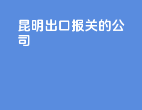 昆明出口报关的公司