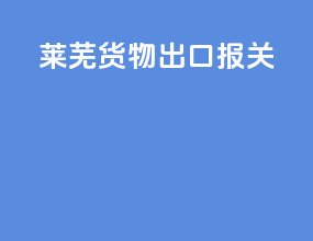 莱芜货物出口报关