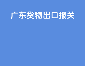 广东货物出口报关
