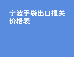 宁波手袋出口报关价格表