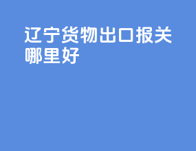 辽宁货物出口报关哪里好