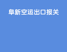 阜新空运出口报关