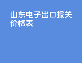 山东电子出口报关价格表