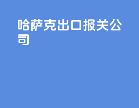 哈萨克出口报关公司