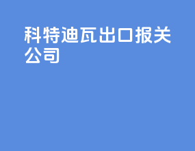 科特迪瓦出口报关公司