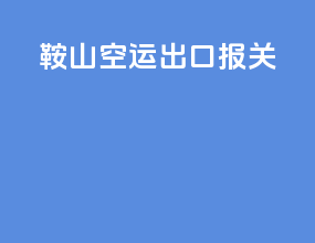 鞍山空运出口报关