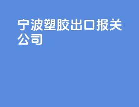 宁波塑胶出口报关公司