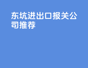 东坑进出口报关公司推荐