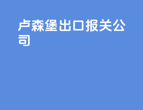 卢森堡出口报关公司