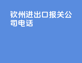 钦州进出口报关公司电话