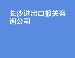 长沙进出口报关咨询公司