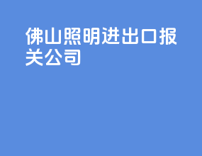 佛山照明进出口报关公司