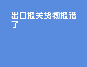 出口报关货物报错了