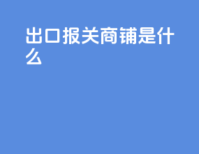 出口报关商铺是什么