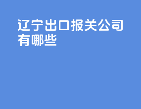 辽宁出口报关公司有哪些